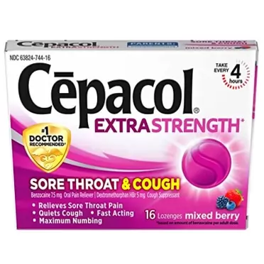 Cepacol Maximum Strength Throat and Cough Drop Lozenges, Mixed Berry, 16 Count (Pack of 3)