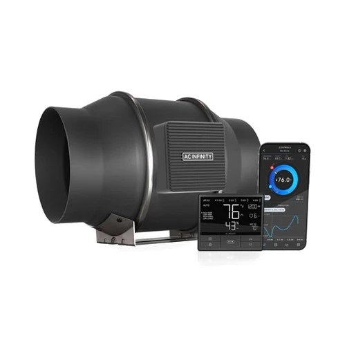 AC Infinity CLOUDLINE PRO T6, Quiet 6” Inline Duct Fan with Temperature Humidity VPD Controller, WiFi Integrated App Control - Ventilation Exhaust Fan for Heating Cooling, Grow Tents, Hydroponics