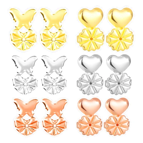 ASLLRISONY Original 6 Pairs Magic Earring Lifters,Hypoallergenic Earring Backs for Droopy Ears,Upgraded Heavy Earring Support Backs,Adjustable Earring Backs for Heavy Earring,Earring Backs