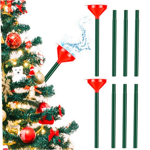 Vencede 55 Inch Large Christmas Tree Water Funnel 2 Pack Stainless Steel Christmas Tree Watering System with Large Funnel Tree Watering Device for Indoor Outdoor Trees