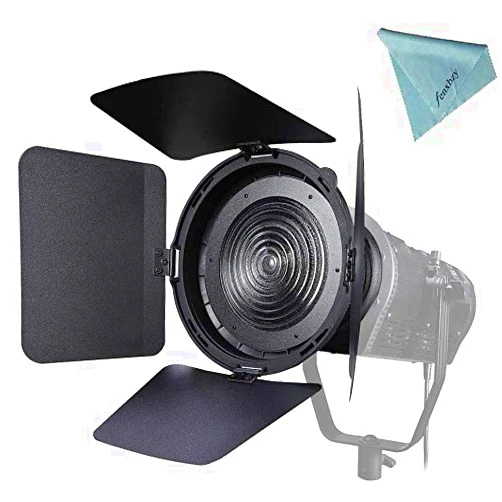 Fenxbzy NiceFoto Fresnel Lens Fresnel Mount with Honeycomb Grids Barn Doors for Aputure Light Storm 300D II,Aputure 60X,Amaran 300C,Amaran 200X S Series & Bowen-S Mount Light
