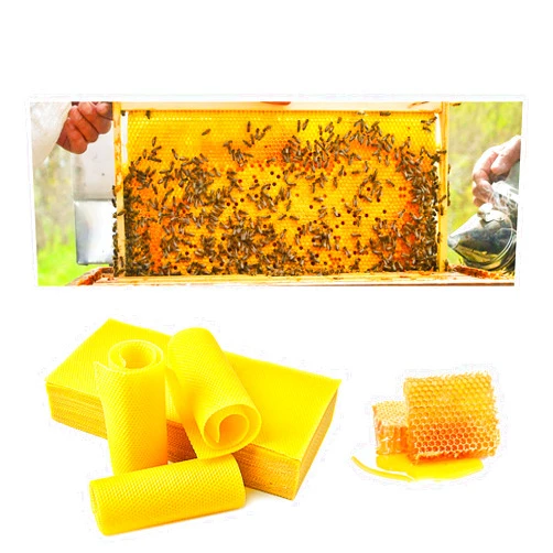 AO LI GEI 30PCS Beeswax Sheets Foundation Sheets 16-1/2 x 8-1/3 inch for Beehives Frames, Beeswax Sheets for Beekeeping,Candles Making, Hives (42cm x 21cm)