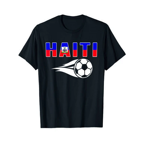 G2T Haiti Summer Sports Soccer Proud Haiti Soccer Fans Jersey Haitian Flag Football Lovers T-Shirt