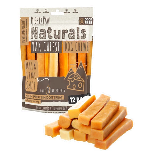 Mighty Paw Yak Cheese Chews for Dogs, All Natural Long Lasting Pet Treats. Odorless & Great for Oral Health. Limited Ingredient Chews for Puppies & Power Chewers (Medium, 12 Pack)1 Count (Pack of 1)