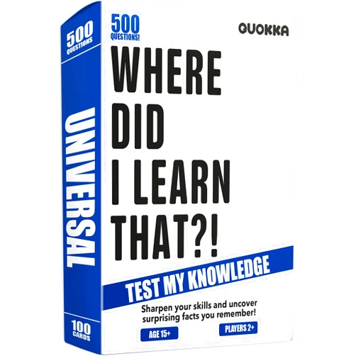 QUOKKA Trivia Card Games for Adults with 500 Questions – Party Board Games for Adults, Teens and Families – Trivia Cards with Answers in General Knowledge – Fun Game for Family Game Night
