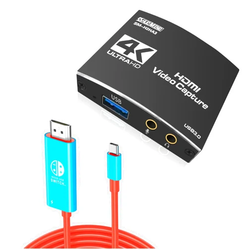 Shuomeng Capture Card for Streaming, with Type c to hdmi Cable, conpatible for switch/PS5/XBOX/Phone/Laptop