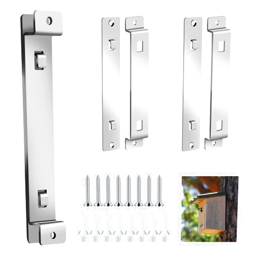 LOVYNO 2 Sets Bird House Hanger Bracket Bird House Mounting Bracket Stainless Steel Bird Nest Mounting Bracket Stable Bird Feeder Hanger for Quickly Remove and Cleaning Bird House Nesting Box Feeder