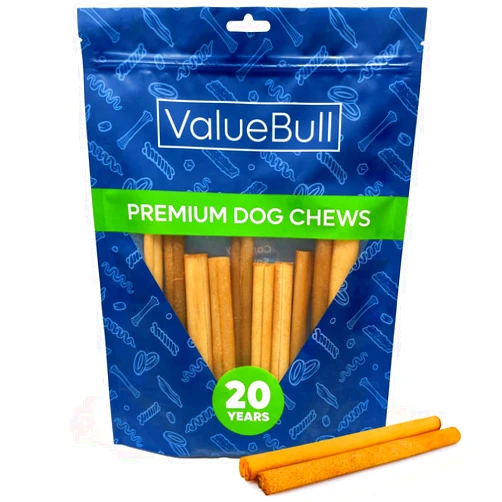 ValueBull USA Collagen Sticks, Beef Dog Chews, Lightly Smoked, Medium 6 Inch, 10 Count - Natural & Safe, Single Ingredient, Rawhide-Free, Long Lasting, Healthy for HIPS, Joints, Skin & Coat