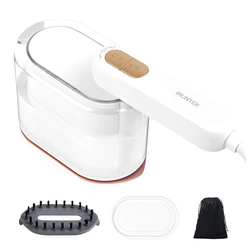 iRUNTEK 2-in-1 Steamer Iron & Clothes Steamer - Handheld Portable Garment Steamer, 1000W Powerful Steam with 30s Fast Heat-up,160ml Water Tank, Rotary Garment Iron, Ideal for Home & Travel, White
