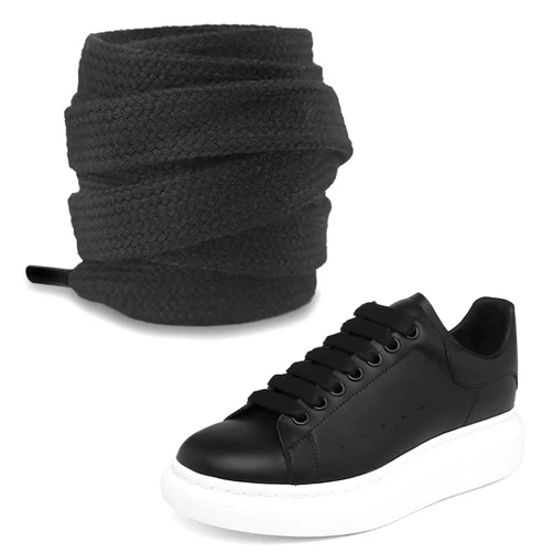 UamGlsob Flat Thick Cotton Shoe Laces for Alexander Mcqueen Sneakers,1/2''(1.2cm) Jumbo Fat Wide Shoelaces Replacement Laces