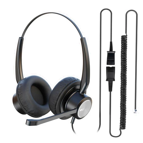 MKJ Phone Headset with Microphone Noise Canceling Corded RJ9 Call Center Telephone Headset Dual Ear Compatible with Cisco CP-7821 7841 7940 7945G 7960 7962G 7965G 7975G 8811 8851 9951 9971