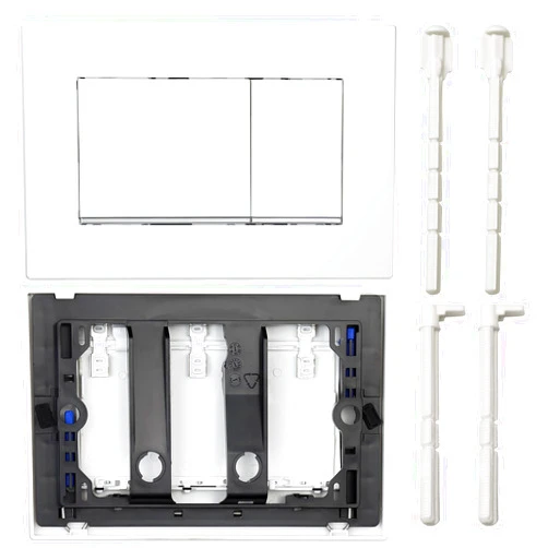 LavishStream Actuator Plate for Geberit Dual Flush, Compatible with Geberit sigma30 Concealed Cisterns, White with Polished Chrome, 115.883.KJ.1