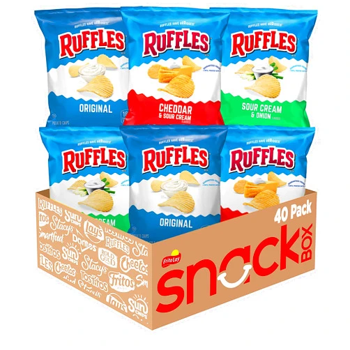 Ruffles Potato Chips Variety Pack, 40 Count