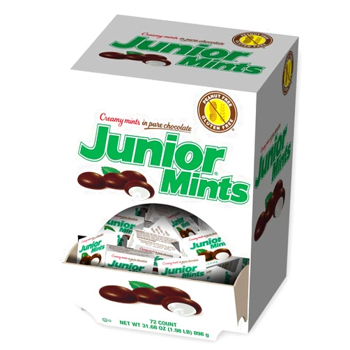 Tootsie Roll Junior Mints, Creamy Mints in Pure Chocolate, Mini-Boxes, 72-Count, Multicolor