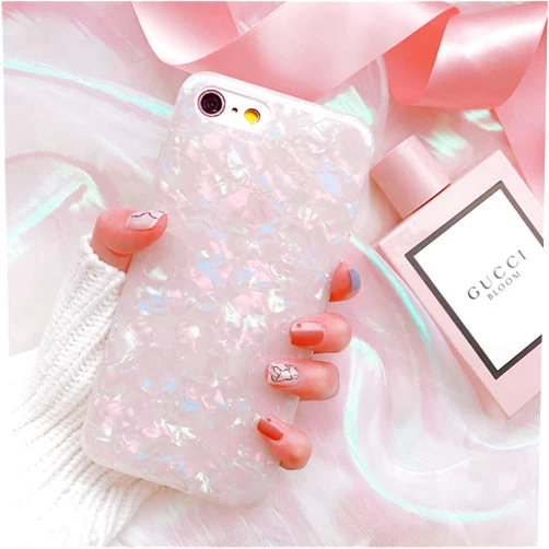 BOFTALE Cute Case for iPhone 7 / iPhone 8, Girls Women Glitter Translucent Shell Pattern Design Clear Slim Soft Silicone Rubber TPU Phone Case Cover Compatible with iPhone 8/7(Colorful)