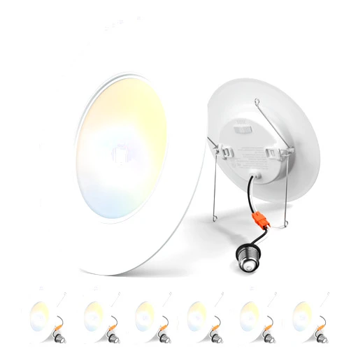 Amico 6 Pack 5/6 inch 5CCT LED Recessed Lighting, Dimmable, 11W=100W, 1100LM, 2700K/3000K/4000K/5000K/6000K Selectable, Retrofit Can Lights with Baffle Trim, ETL & FCC Certified