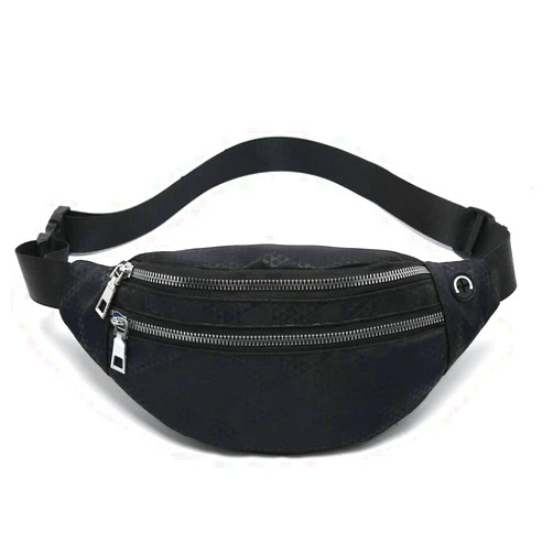MOCE Waist Bag Fanny Pack for Men & Women Fashion Water Resistant Hip Bum Bag with Adjustable Belt for Travel Hiking Running Outdoor Sports.(Black02)