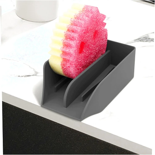 AMAZYC-US Smiley Face Sponge Holder for Scrub Daddy Kitchen Sink with Drain Spout, Sponge Holder, Large Soap Dish, Sink Caddy Organizer, Dishwasher Safe, Kitchen Accessories