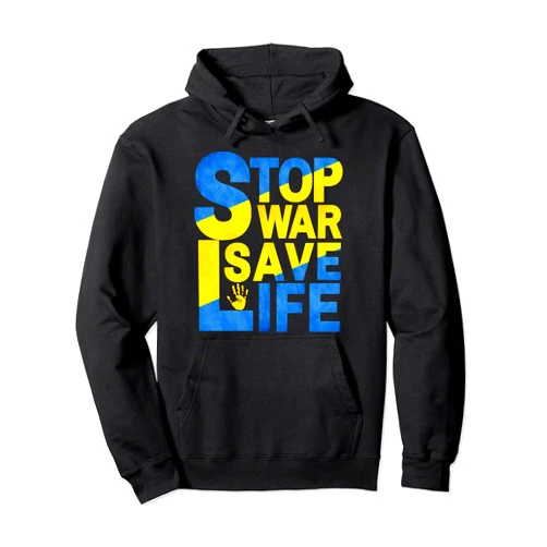 Stop War In Ukraine Save Life Support Ukraine Flag Vintage Ukraine Ukrainian Flag Stop War Save Ukrainian Life Pullover Hoodie