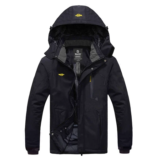 wantdo Men's Mountain Waterproof Ski Jacket Windproof Rain Jacket Winter Warm Hooded Coat