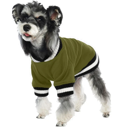 FUAMEY Dog Pullover Sweatshirt，Dog Winter Sweaters Warm Dog Clothes Dog Vest Thick Puppy Pullover Soft Pet Fleece Sweater Cute Doggie Boy Girl Outfit for Small Medium Dogs Green S