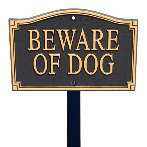 SmartSign Designer Beware of Dog Plaque/Marker/Sign with Stake 18