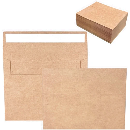 Sylroal 100 Pack 5x7 Envelopes for Invitations, Brown Kraft Envelope, Self Seal A7 Envelopes for 5x7 Cards and Photos, Card Envelope Invitation Envelopes for Wedding, Graduation, Baby Shower, Party