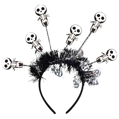 NETZXH Halloween headband spider skull ghost radial headdress holiday party atmosphere role play holiday gift accessories (Skeleton, One Size)