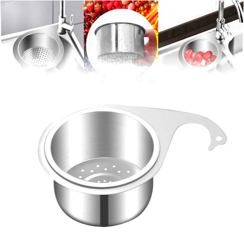 Kakina CMSX 6.3 Inch Stainless Steel Swan Sink Strainer Basket 2024 Kitchen Swan Shape Draining Basket for Sink Drain Rack Faucet Hanging Filter Baskets Multi-functional Corner Sink Strainer for Vegetable Fruit