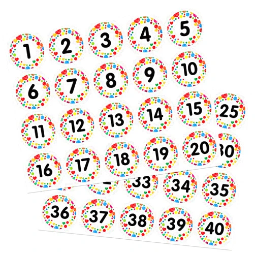 BIZIBAFF 240 PCS Confetti Number Stickers 1