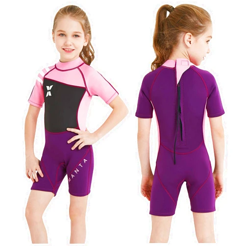 NATYFLY Kids Wetsuit, 2.5mm Neoprene Thermal Swimsuit, Full Wetsuit for Girls Boys and Toddler, Long Sleeve Kids Wet Suits for Swimming