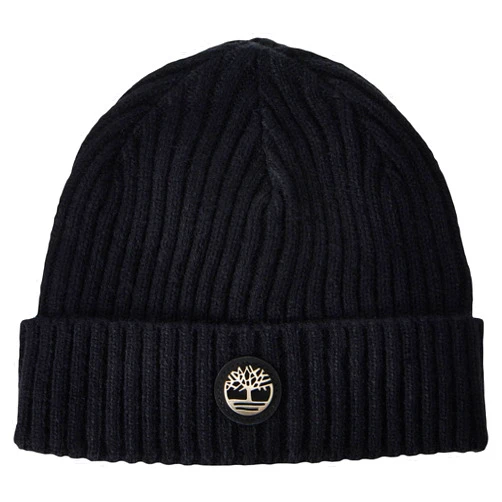 Timberland Men's Ribbed Watch Cap with Logo Plate