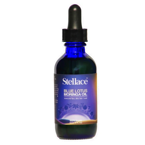 Stellace Premium Blue Lotus Moringa Oil - 100% Pure & Natural, Therapeutic Grade Face/Body/Hair Oil for Relaxation & Advanced Skin Care - 60ml
