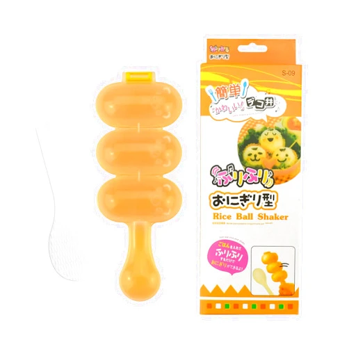 MEETSWEET Rice Ball Mold,Rice Ball Shaker, Ball Shaped Kitchen Tools DIY Lunch, Maker Mould Food Decor for Kids, Mold With a Mini Rice Scoop（yellow）…