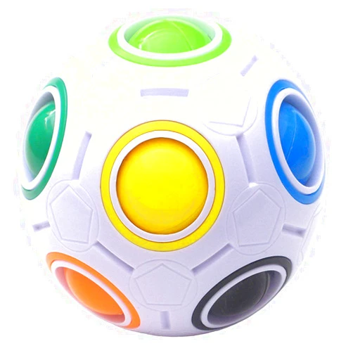 TANCH Magic Rainbow Ball Puzzle Cube Fidget Stress Relief Ball Brain Teasers Games Toys for Kids Adults (12 Holes)