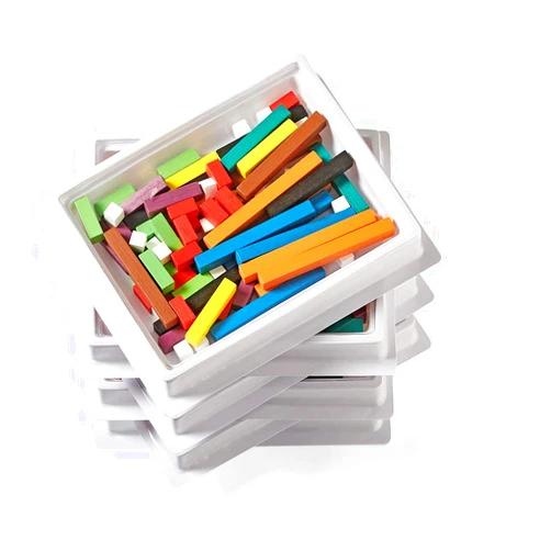 hand2mind Plastic Cuisenaire Rods with Trays, Math Manipulatives, Montessori Math Rods, Math Counters, Math Blocks, Counting Blocks, Montessori Math, Fraction Bars, Number Rods (Set of 6)