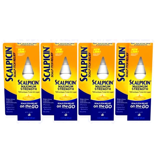 Scalpicin Max Strength Scalp Itch Treatment, 1.5 Ounce (Pack of 4)