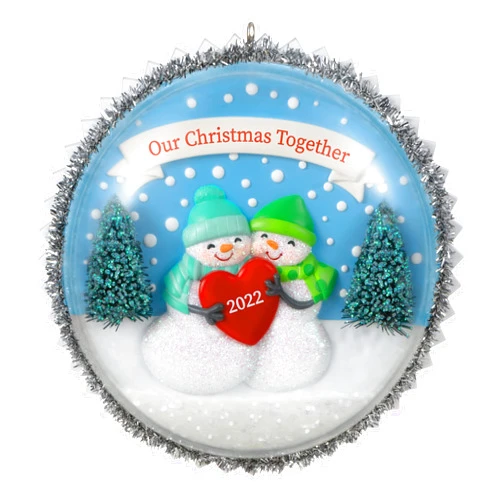 Hallmark Keepsake Plastic Christmas Ornament 2022 Year-Dated, Our Christmas Together Snowmen