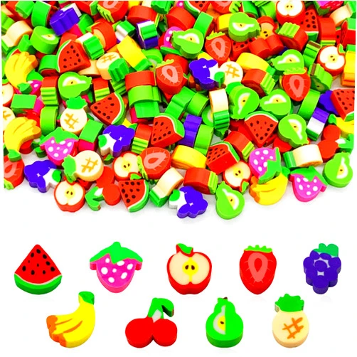 ZAKVOOR 300 Pieces Fruit Mini Erasers, Assortment Novelty Pencil Erasers Bulk for Students Home School Work Classroom Rewards Prizes Gift