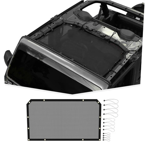Amayum Softtop Sunshade Mesh Bikini Top Roof Sun Shade Exterior Accessories Fit for Jeep Wrangler JL JLU/Gladiator JT 2018+