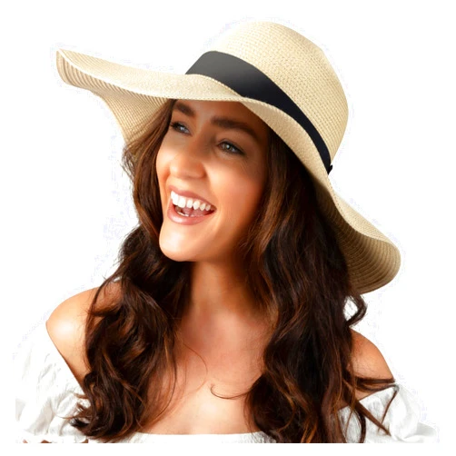 Debra Weitzner Women Floppy Sun Hat with Wide Brim—Foldable Roll-Up Straw Beach Hat UPF 50