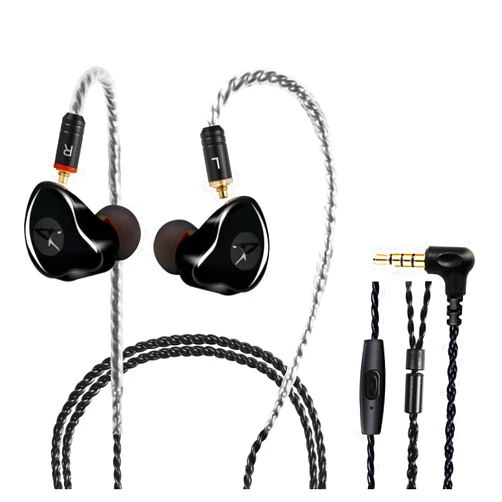 DCMEKA in Ear Monitor Headphones, HiFi Stereo IEM Earphones, Dynamic Dual Driver Wired Earbuds with Detachable Cable, Noise Canceling Headset for Singers Musicians Drummers Audiophile (Black)