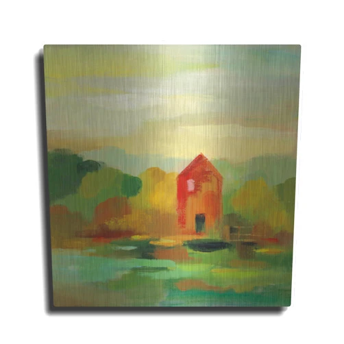 Luxe Metal Art 'October Farm II' by Silvia Vassileva, Metal Wall Art, 36