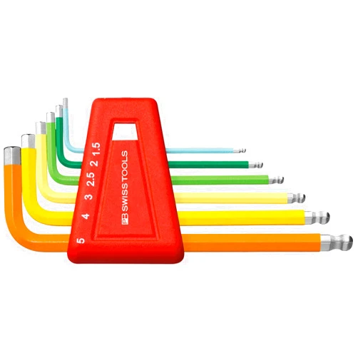 PB Swiss Tools PB 212H-5 RB Ballend Hex Key Set Rainbow