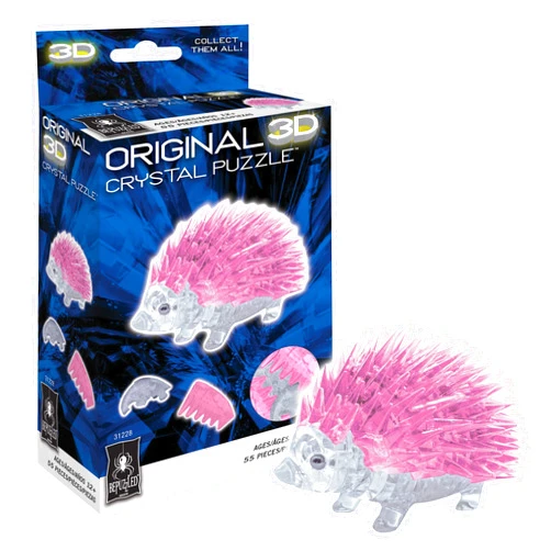 Original 3D Crystal Puzzles BePuzzled, Hedgehog Original 3D Crystal Puzzle, Collect Them All, for Puzzlers Ages 12 and Up