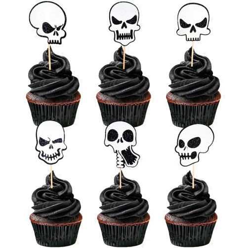 VCGUDOE 24PCS Cupcake Toppers Halloween Cake Decorations Halloween Halloween Party Decorations Birthday Party Cake Decorations Supplies