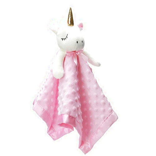 Pro Goleem Unicorn Loveys for Babies Soft Plush Pink Security Blanket for Girls Snuggle Toy Stuffed Animal Lovies for Babies Baby Girl Gifts for Newborn, Infant and Toddler, 16 Inch