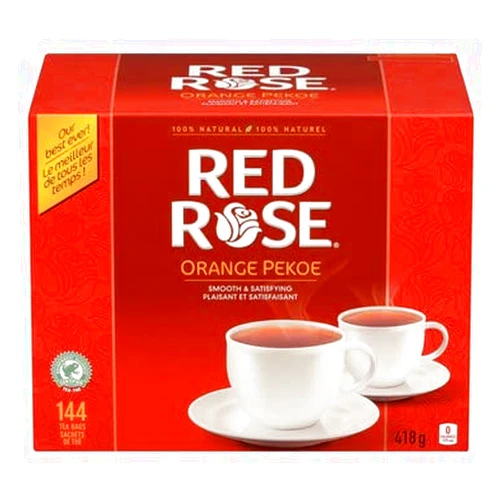 Red Rose Orange Pekoe Tea 418g/144 Tea Bags, Per Box, 4ct, Imported from Canada}