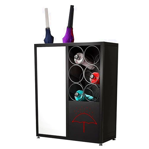 YYSANJIA Umbrella Stand Rack Indoor Metal Umbrella Holder,Large-Capacity Umbrella Basket for 15-20 Umbrellas,Long and Short Umbrella Storage Rack with Drip Tray (Color : Black)