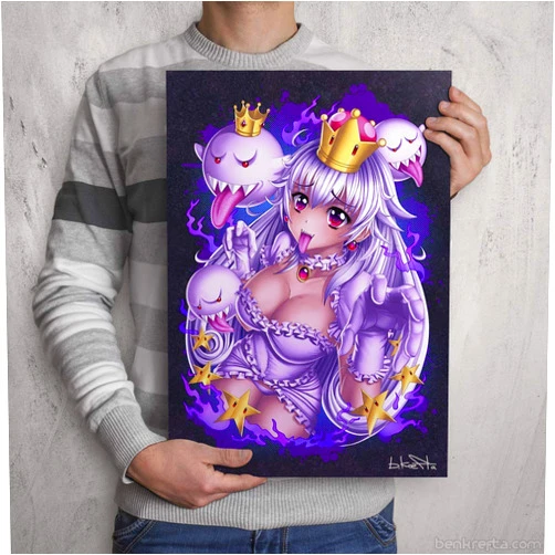 Krefta BOOSETTE - Super Mario Bros Booette ANIME ART - Signed Print - Videogame Nintendo Smash Brothers Poster Artwork Gift